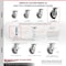 Service Caster 8 Inch Rubber on Aluminum Caster Set with Roller Bearings 2 Swivel 2 Rigid SCC SCC-35S820-RAR-2-R-2 - alternate 2
